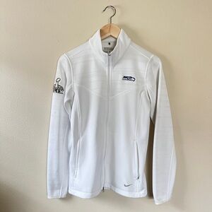 Seahawks Superbowl XLIX Nike Golf Zip Up - White - Size M
